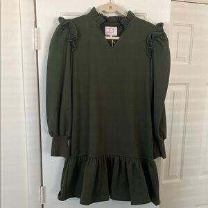 Victoria Dunn Small Forest Green Baby Doll Dress - New With Tag
